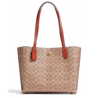 Coach Willow large kabelka logo hnědá