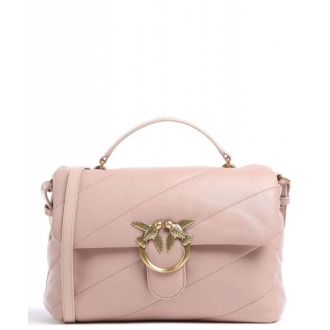 PINKO Love classic puff maxi kožená kabelka růžová
