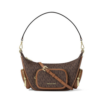 Michael Kors kabelka Merritt small logo hnedá